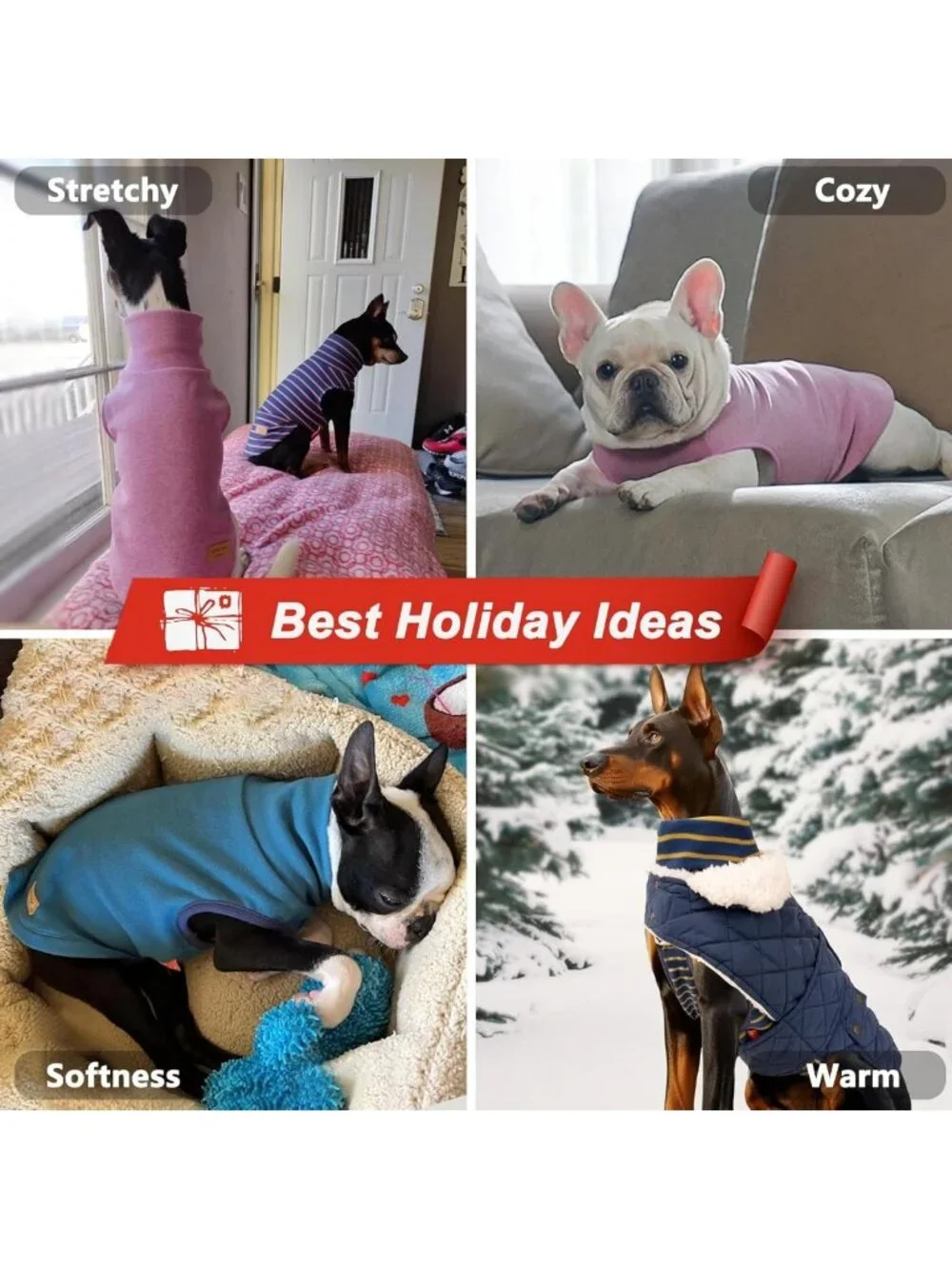 Cozy Turtleneck Dog Sweater - 2 Pack Soft Warm Pullover for Small Pets, Stretchy